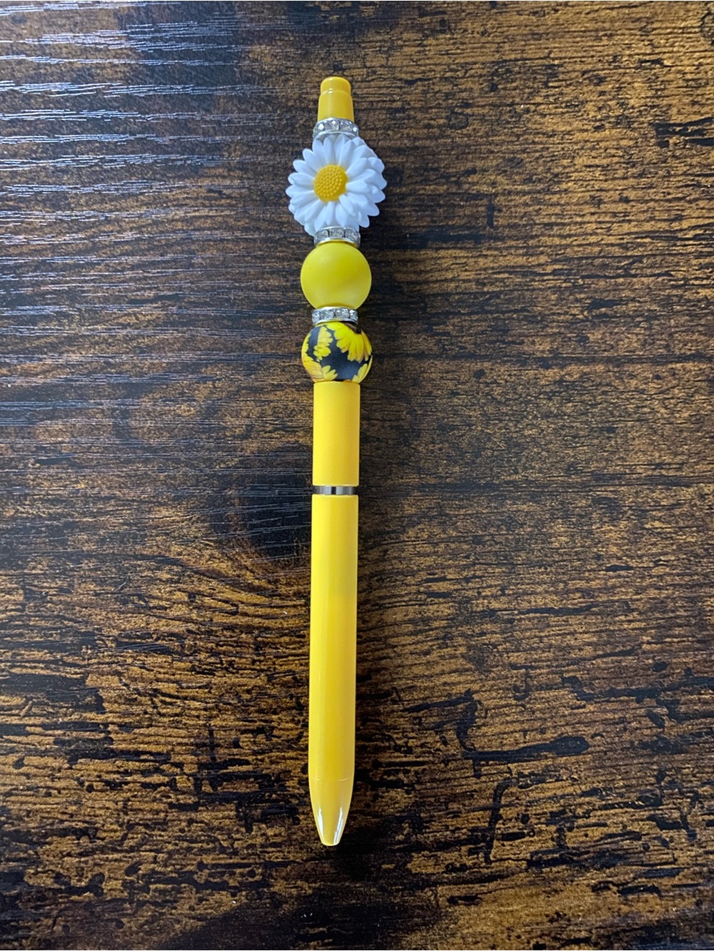 Yellow Daisy Kids Ballpoint Pen - yellow or black